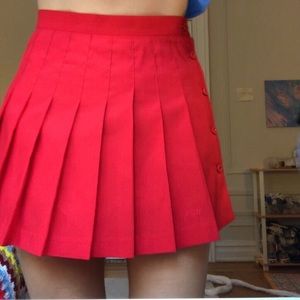 90s style cherry red Vintage Prince tennis skirt